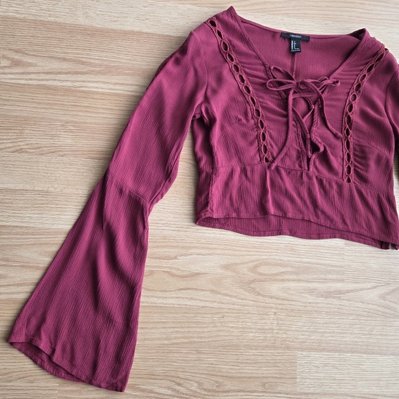 FOREVER21 Red Ruffle Top - Picture 3 of 7